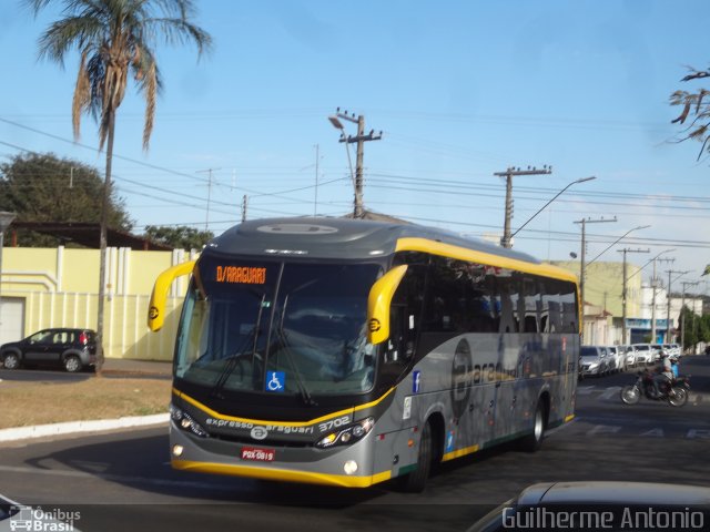 Expresso Araguari 3702 na cidade de Araguari, Minas Gerais, Brasil, por Guilherme Antonio. ID da foto: 5366294.