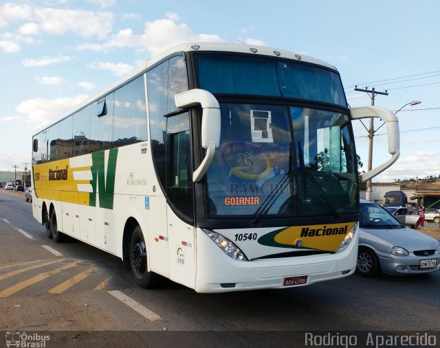 Viação Nacional 10540 na cidade de Conselheiro Lafaiete, Minas Gerais, Brasil, por Rodrigo  Aparecido. ID da foto: 5366900.