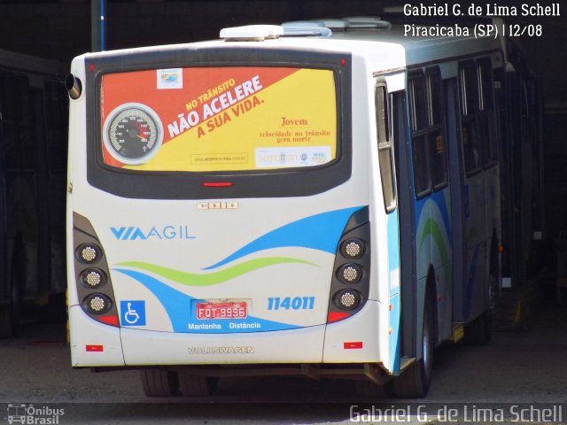 Via Ágil - Transporte Coletivo de Piracicaba 114011 na cidade de Piracicaba, São Paulo, Brasil, por Gabriel Giacomin de Lima. Número da foto: #5366763.