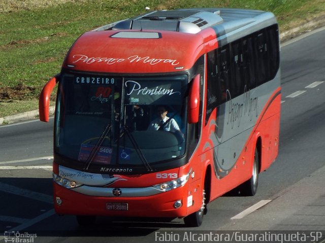 Empresa de Ônibus Pássaro Marron 5313 na cidade de Aparecida, São Paulo, Brasil, por Fabio Alcantara. ID da foto: 5368286.