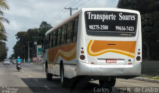 Transporte Soares 9759 na cidade de Belém, Pará, Brasil, por Carlos Jorge N.  de Castro. ID da foto: 5367428.