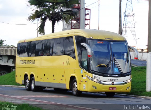 Viação Itapemirim 60801 na cidade de Vitória, Espírito Santo, Brasil, por Fábio Sales. ID da foto: 5369668.