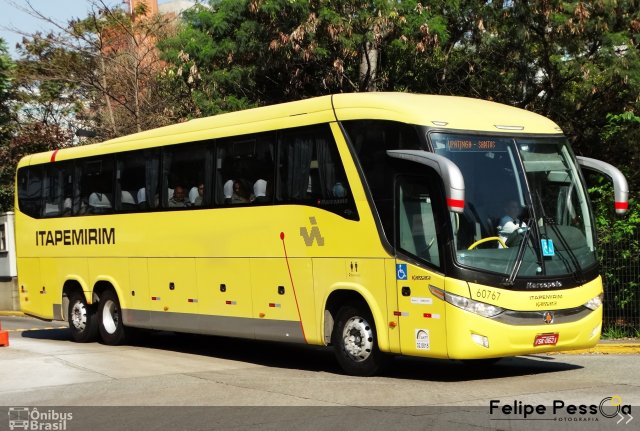 Viação Itapemirim 60767 na cidade de São Paulo, São Paulo, Brasil, por Felipe Pessoa de Albuquerque. ID da foto: 5369173.