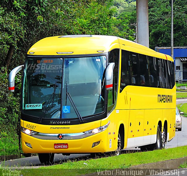 Viação Itapemirim 60687 na cidade de Petrópolis, Rio de Janeiro, Brasil, por Victor Henrique. ID da foto: 5367298.