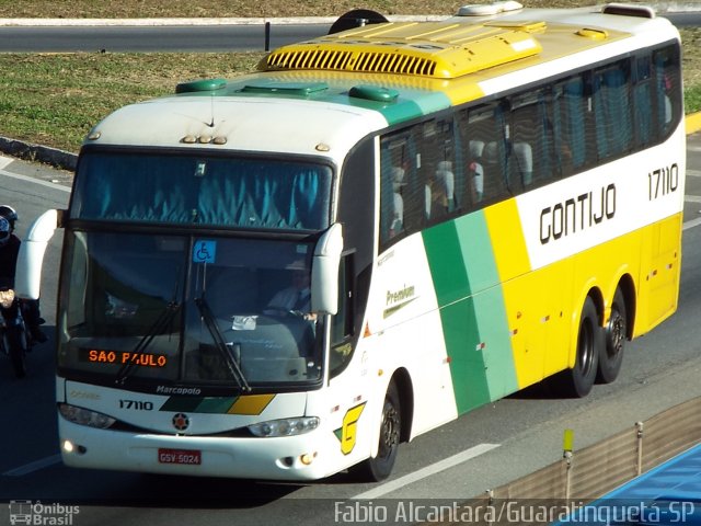 Empresa Gontijo de Transportes 17110 na cidade de Aparecida, São Paulo, Brasil, por Fabio Alcantara. ID da foto: 5368280.