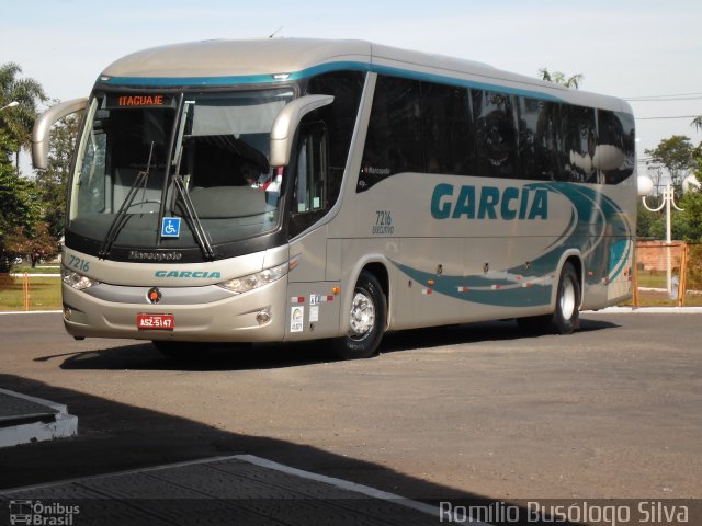 Viação Garcia 7216 na cidade de Rolândia, Paraná, Brasil, por Romílio Busólogo Silva . ID da foto: 5372555.