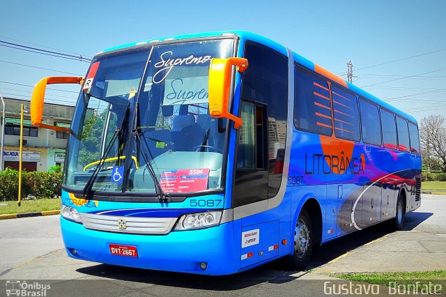 Litorânea Transportes Coletivos 5087 na cidade de São José dos Campos, São Paulo, Brasil, por Gustavo  Bonfate. Número da foto: #5374158.