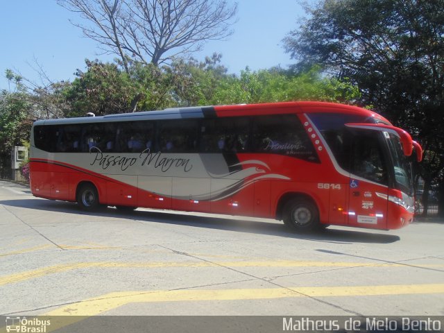 Empresa de Ônibus Pássaro Marron 5814 na cidade de São Paulo, São Paulo, Brasil, por Matheus de Melo Bento. ID da foto: 5375222.