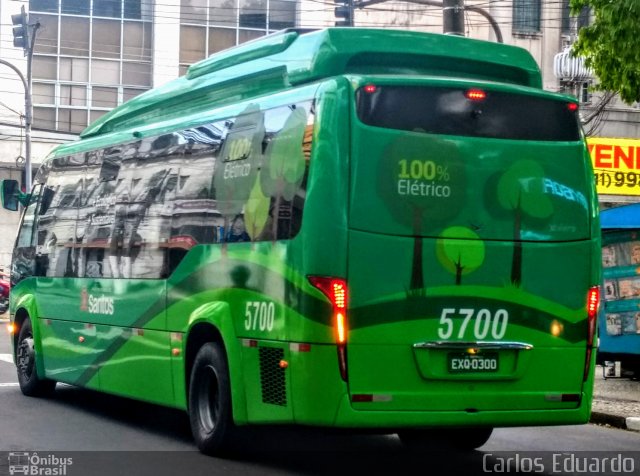 Viação Piracicabana Santos 5700 na cidade de Santos, São Paulo, Brasil, por Carlos Eduardo. Número da foto: #5376169.