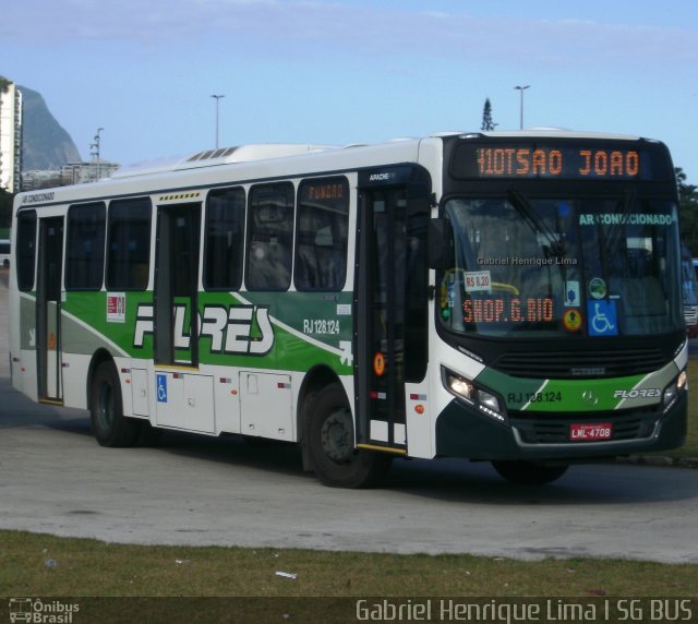 Transportes Flores RJ 128.124 na cidade de Rio de Janeiro, Rio de Janeiro, Brasil, por Gabriel Henrique Lima. Número da foto: #5320415.