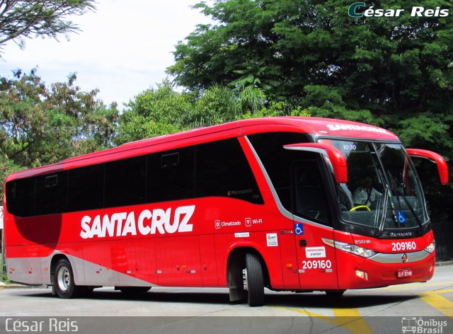 Viação Santa Cruz 209160 na cidade de São Paulo, São Paulo, Brasil, por César Ônibus. ID da foto: 5385218.