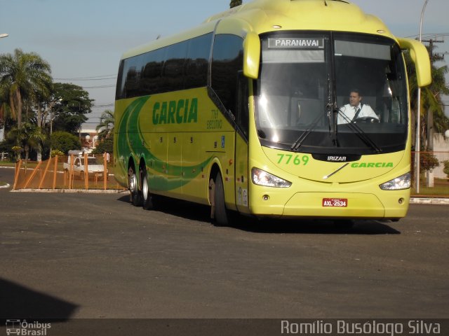 Viação Garcia 7769 na cidade de Rolândia, Paraná, Brasil, por Romílio Busólogo Silva . ID da foto: 5385579.