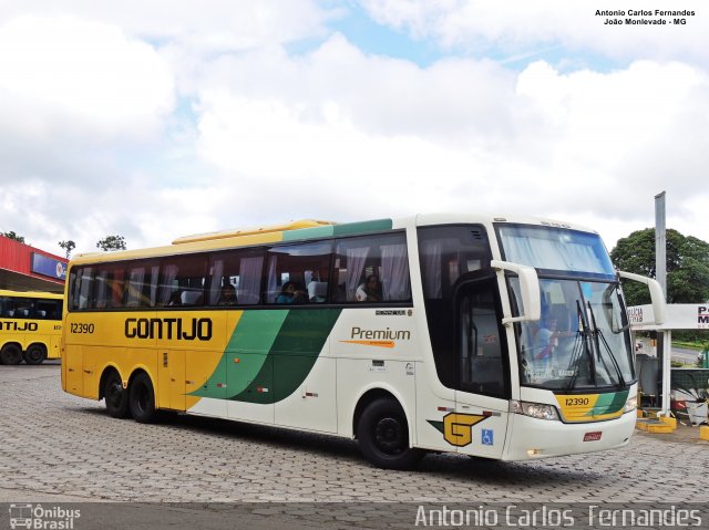 Empresa Gontijo de Transportes 12390 na cidade de João Monlevade, Minas Gerais, Brasil, por Antonio Carlos Fernandes. Número da foto: #5327265.