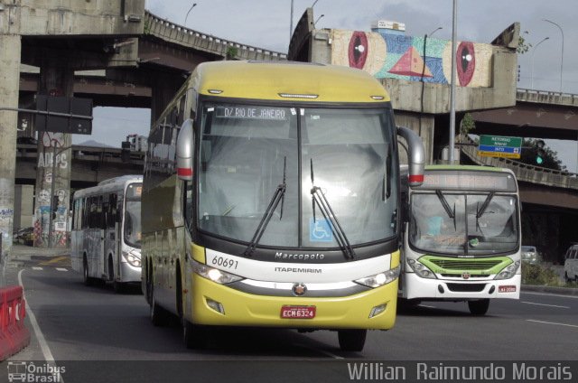 Viação Itapemirim 60691 na cidade de Rio de Janeiro, Rio de Janeiro, Brasil, por Willian Raimundo Morais. Número da foto: #5327583.