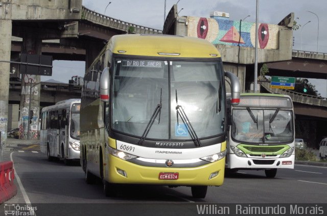 Viação Itapemirim 60691 na cidade de Rio de Janeiro, Rio de Janeiro, Brasil, por Willian Raimundo Morais. ID da foto: 5327583.