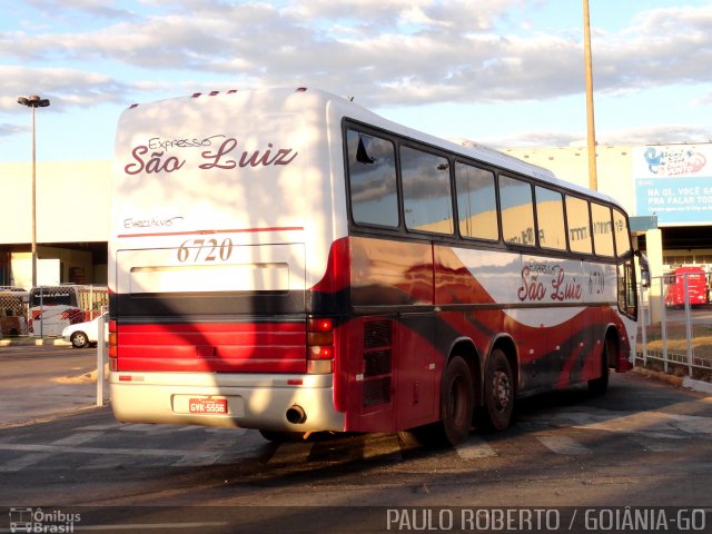Expresso São Luiz 6720 na cidade de Goiânia, Goiás, Brasil, por Paulo Roberto de Morais Amorim. Número da foto: #5330543.