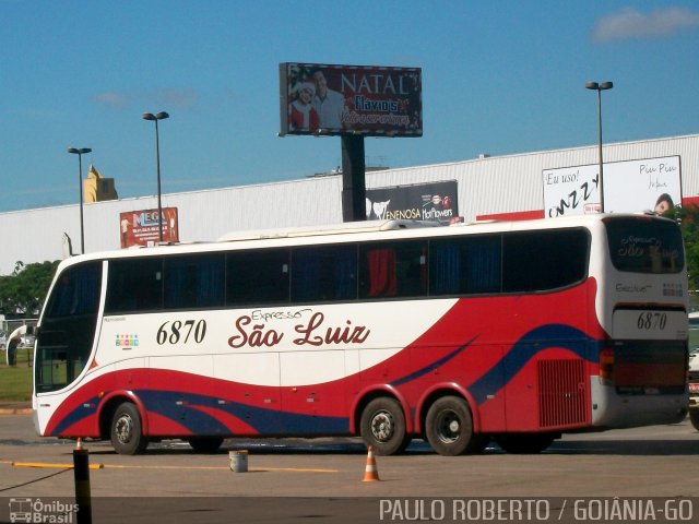 Expresso São Luiz 6870 na cidade de Goiânia, Goiás, Brasil, por Paulo Roberto de Morais Amorim. Número da foto: #5330454.