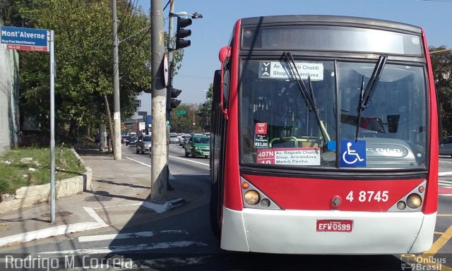 Express Transportes Urbanos Ltda 4 8745 na cidade de São Paulo, São Paulo, Brasil, por Jonathan  Aguiar Correa. Número da foto: #5333383.