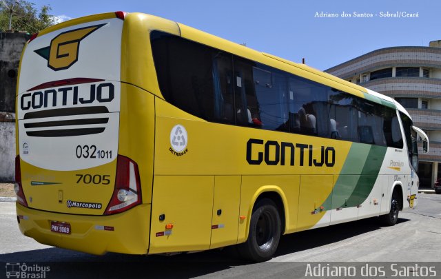 Empresa Gontijo de Transportes 7005 na cidade de Sobral, Ceará, Brasil, por Adriano dos Santos. ID da foto: 5334617.